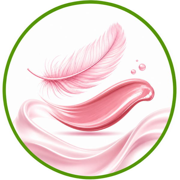 Soft, glossy finish with a light tint
